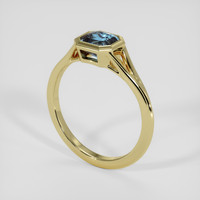 1.62 Ct. Greenish Blue Sapphire Ring, 14K Yellow Gold 2