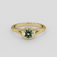 0.90 Ct. Yellowish Green Sapphire Ring, 14K Yellow Gold 1