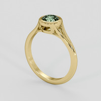 0.90 Ct. Yellowish Green Sapphire Ring, 14K Yellow Gold 2
