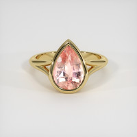 4.03 Ct. Padparadscha Sapphire Ring, 14K Yellow Gold 1