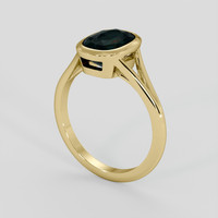 2.61 Ct. Bluish Green Sapphire Ring, 14K Yellow Gold 2