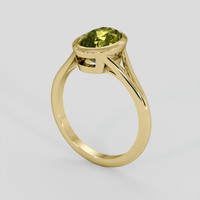 2.43 Ct. Yellowish Green Sapphire Ring, 14K Yellow Gold 2