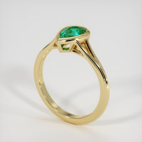 0.57 Ct. Emerald Ring, 18K Yellow Gold 2