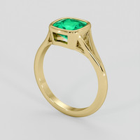 1.29 Ct. Emerald Ring, 18K Yellow Gold 2
