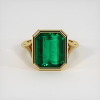 6.67 Ct. Emerald Ring, 18K Yellow Gold 1