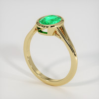 0.94 Ct. Emerald Ring, 18K Yellow Gold 2