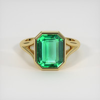 4.00 Ct. Emerald Ring, 18K Yellow Gold 1
