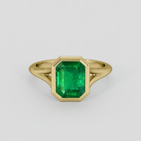 2.08 Ct. Emerald Ring, 18K Yellow Gold 1