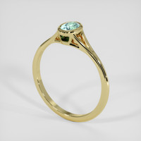 0.81 Ct. Bluish Green Paraiba Tourmaline Ring, 18K Yellow Gold 2