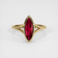 1.39 Ct. Ruby Ring, 18K Yellow Gold 1