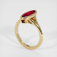 1.39 Ct. Ruby Ring, 18K Yellow Gold 2