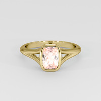 1.21 Ct. Peach Sapphire Ring, 18K Yellow Gold 1