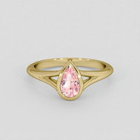 1.45 Ct. Pink Sapphire Ring, 18K Yellow Gold 1