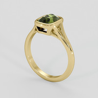 2.04 Ct. Green Sapphire Ring, 18K Yellow Gold 2