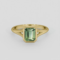 1.56 Ct. Green Sapphire Ring, 18K Yellow Gold 1