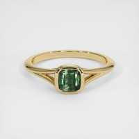 0.83 Ct. Green Sapphire Ring, 18K Yellow Gold 1