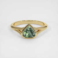 1.13 Ct. Green Sapphire Ring, 18K Yellow Gold 1