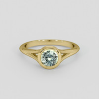 0.97 Ct. Yellowish Green Sapphire Ring, 18K Yellow Gold 1