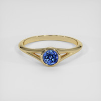 0.78 Ct. Blue Sapphire Ring, 18K Yellow Gold 1