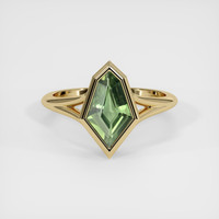 1.48 Ct. Green Sapphire Ring, 18K Yellow Gold 1