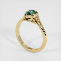 1.06 Ct. Bluish Green Sapphire Ring, 18K Yellow Gold 2