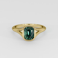 3.10 Ct. Bluish Green Sapphire Ring, 18K Yellow Gold 1
