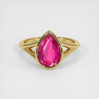 2.54 Ct. Pink Sapphire Ring, 18K Yellow Gold 1