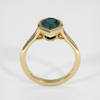 2.54 Ct. Bluish Green Sapphire Ring, 18K Yellow Gold 3