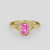 1.20 Ct. Pink Sapphire Ring, 18K Yellow Gold 1