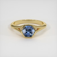 2.00 Ct. Blue Sapphire Ring, 18K Yellow Gold 1