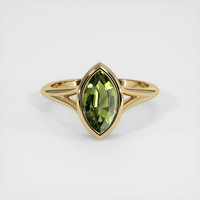 1.69 Ct. Green Sapphire Ring, 18K Yellow Gold 1