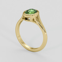 1.65 Ct. Yellowish Green Sapphire Ring, 18K Yellow Gold 2