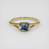 1.62 Ct. Greenish Blue Sapphire Ring, 18K Yellow Gold 1