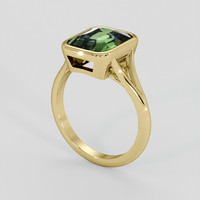 4.25 Ct. Green Sapphire Ring, 18K Yellow Gold 2
