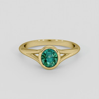 0.86 Ct. Bluish Green Sapphire Ring, 18K Yellow Gold 1