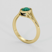 0.86 Ct. Bluish Green Sapphire Ring, 18K Yellow Gold 2