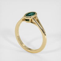 1.45 Ct. Bluish Green Sapphire Ring, 18K Yellow Gold 2