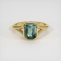2.09 Ct. Bluish Green Sapphire Ring, 18K Yellow Gold 1