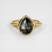 2.65 Ct. Greenish Brown Sapphire Ring, 18K Yellow Gold 1