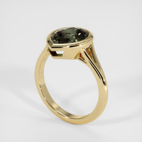 2.65 Ct. Greenish Brown Sapphire Ring, 18K Yellow Gold 2