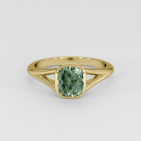 1.40 Ct. Green Sapphire Ring, 18K Yellow Gold 1