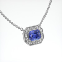 4.54 Ct. Blue Sapphire Pendant, 14K White Gold 2