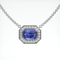 4.54 Ct. Blue Sapphire Pendant, 18K White Gold 1
