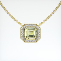 3.03 Ct. Yellow Sapphire Pendant, 14K Yellow Gold 1