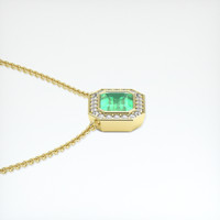 1.38 Ct. Emerald Pendant, 18K Yellow Gold 3