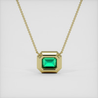 0.93 Ct. Emerald Pendant, 18K Yellow Gold 4