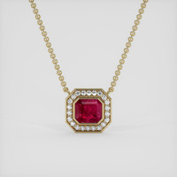 2.07 Ct. Pinkish Red Ruby Pendant, 18K Yellow Gold 1