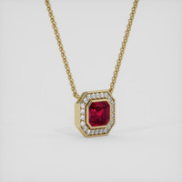 2.07 Ct. Pinkish Red Ruby Pendant, 18K Yellow Gold 2