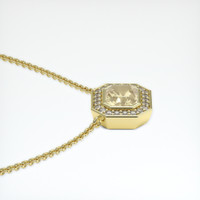 2.08 Ct. Yellow Sapphire Pendant, 18K Yellow Gold 3