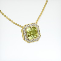 3.03 Ct. Yellow Sapphire Pendant, 18K Yellow Gold 2